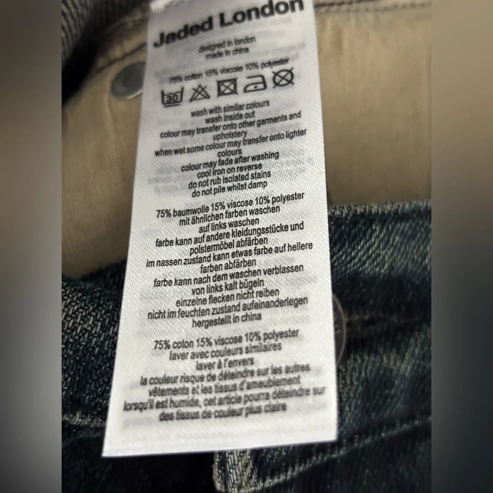 Jaded London, mid blue slub colossus jeans , size (26) , - Picture 8 of 11
